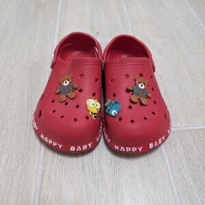 NWT Super Cute RED Teddy Clogs Kids Unisex Slip-ons Sizes 12M to 1…